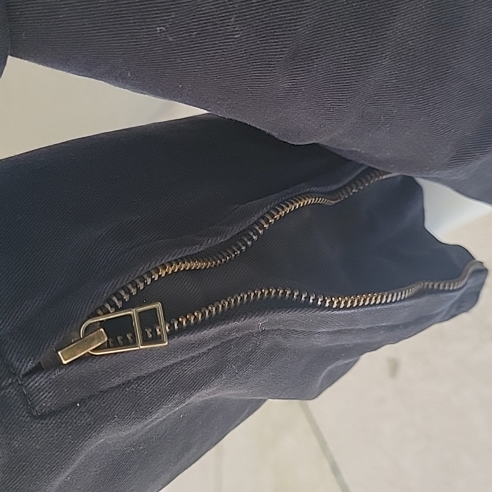 Pam & Gela black cargo jogger moto pants leopard and blue racer stripe size 26 - Picture 8 of 15